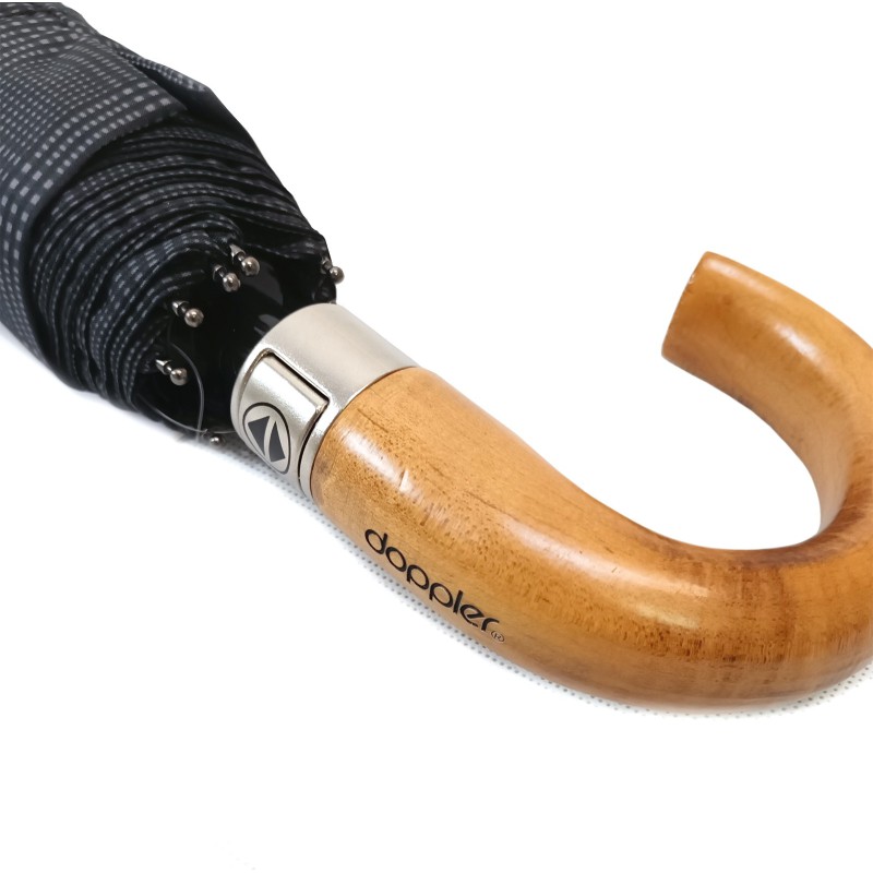 Kleine paraplu fiber magic mini strong bezaaid met hout