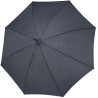 Long umbrella with small gray squares and wooden cane