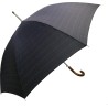Long parapluie avec trait gris et canne en bois