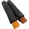 Small black umbrella with imitation wood handle