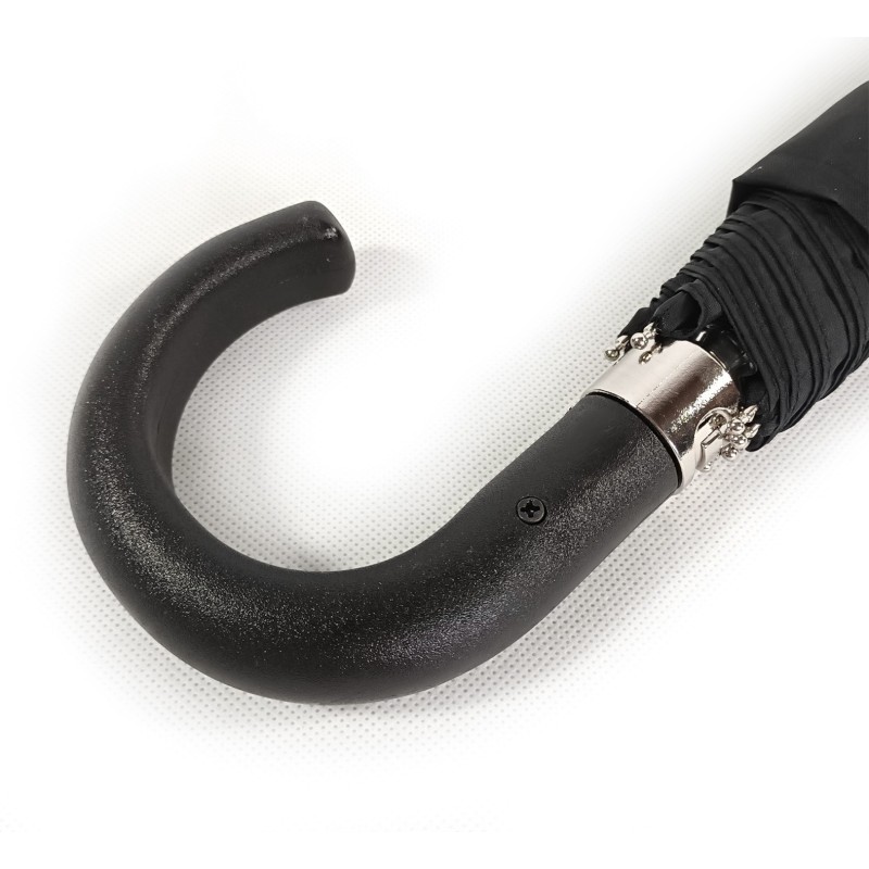 small black umbrella with cane