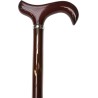 Brown carbon fiber cane, silver ring, wooden hook handl