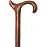 Canne marron en bois, poignée ergonomique pour gaucher