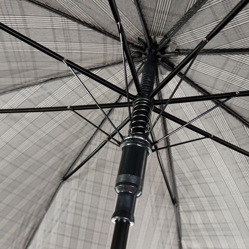 Long parapluie grosses lignes avec canne