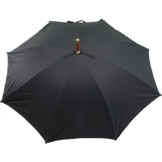 Long parapluie baleines en bambou avec canne en bois