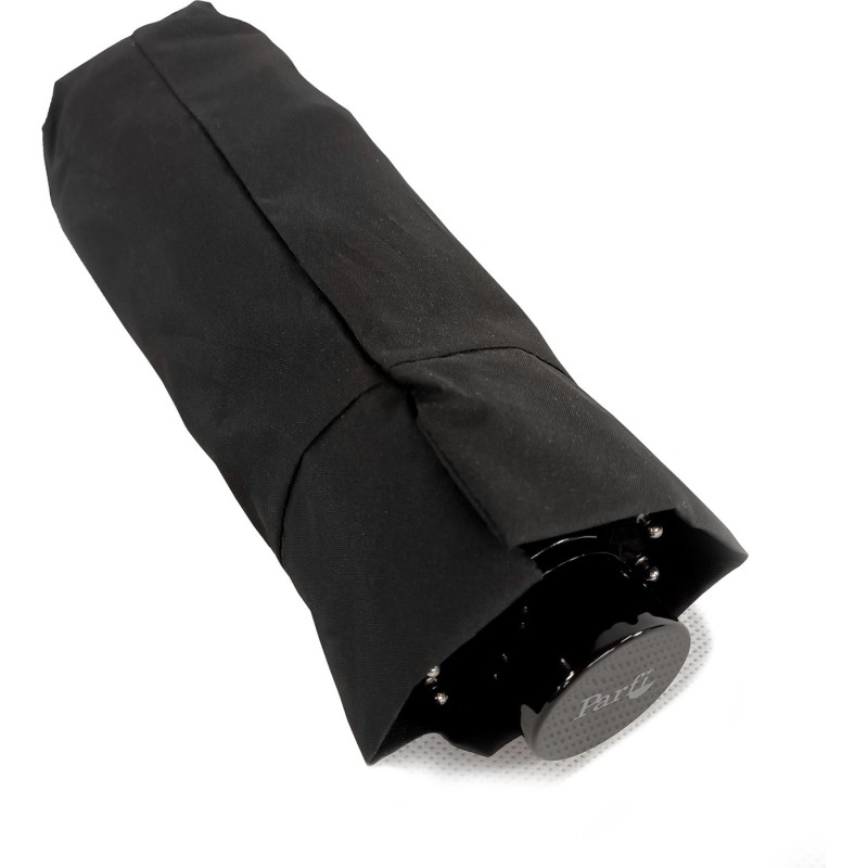 Kleine zwarte paraplu met mat handvat