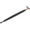 Long black umbrella with wooden cane