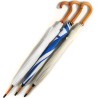 Long plain umbrella with wooden cane