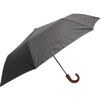 Petit parapluie noir avec canne imitation bois