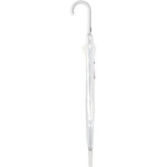 Long transparent bell umbrella with white cane