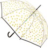 Long transparent children's umbrella with emotion print
