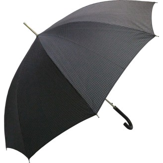Long black carbonsteel men's umbrella with gray stars a