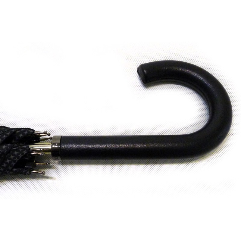 Long black carbonsteel men's umbrella with gray stars a