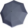 Long plain carbonsteel umbrella with small white polka