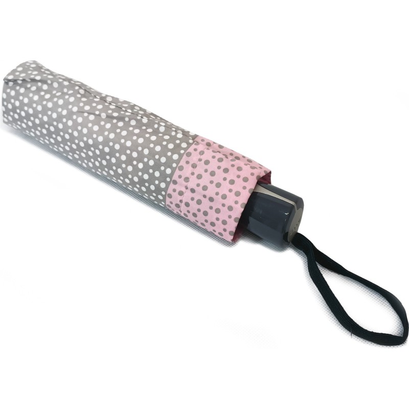 Petit parapluie fiber mini style bicolore avec pois