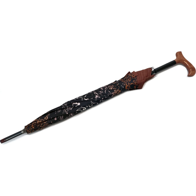 Long checkered fiber stabil AC umbrella with cane