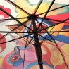 Long modern art umbrella with colorful bird print