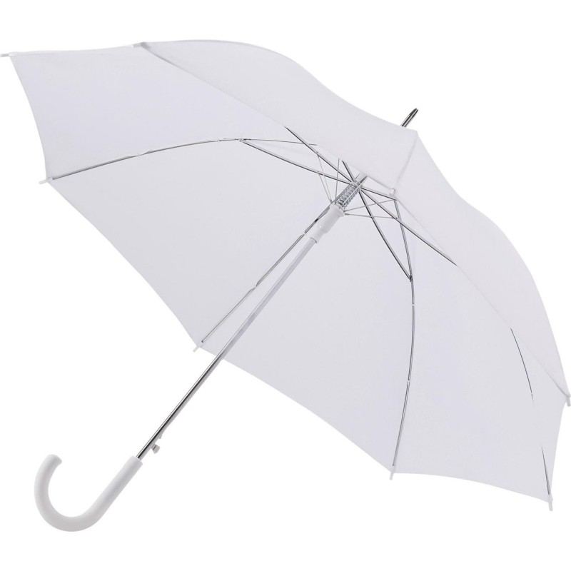 Long parapluie blanc de cérémonie avec canne