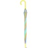 Long parapluie transparent rainbow avec canne