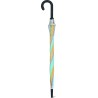 Long parapluie transparent rainbow avec canne