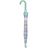 LONG PARAPLUIE ENFANT TRANSPARENT AVEC GOUTTES ET CANNE