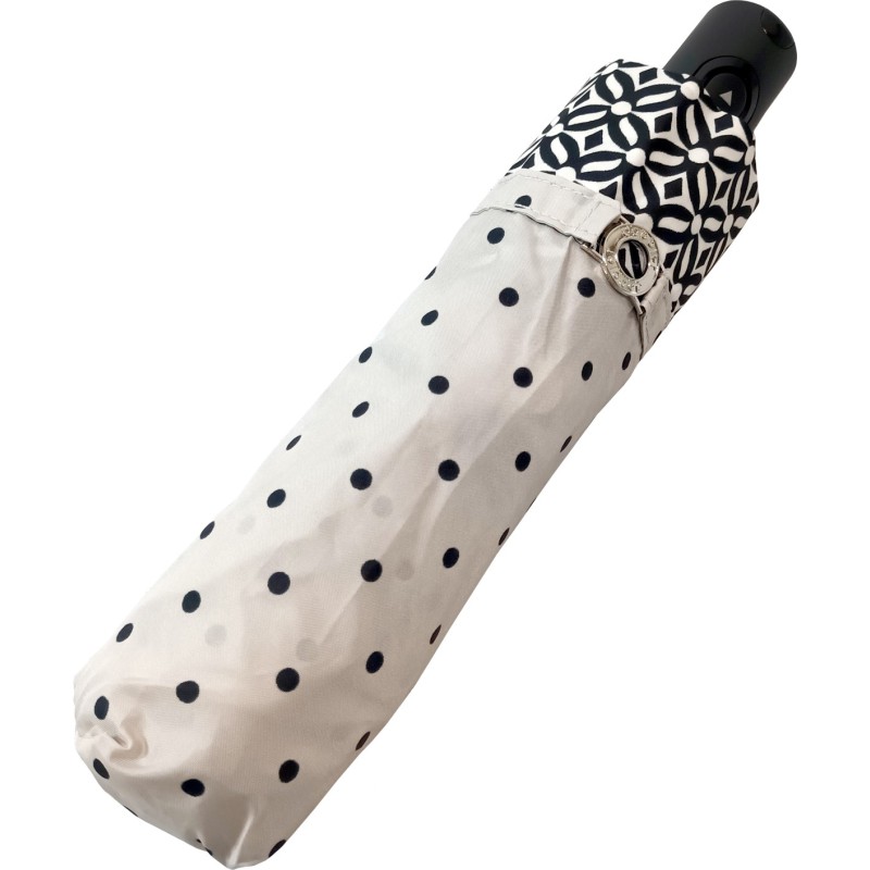 Small carbonsteel magic Nizza umbrella with polka dots