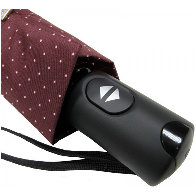 Small plain carbonsteel umbrella with small white polka