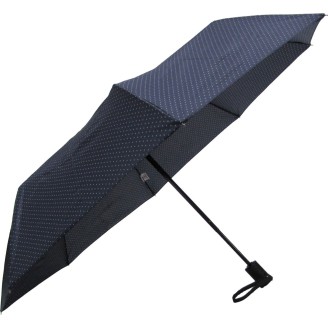 Small plain carbonsteel umbrella with small white polka