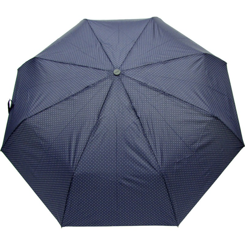 Small plain carbonsteel umbrella with small white polka